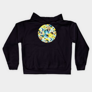 Happy Yellow Flower Collage Kids Hoodie